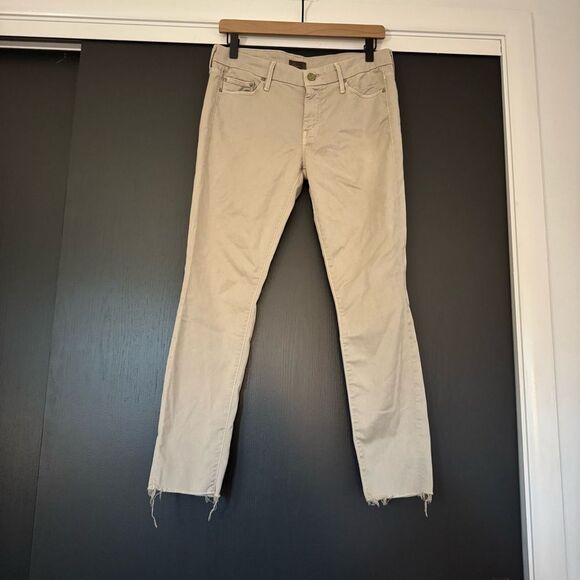 Mother Denim Jeans The Looker Ankle Fray A Run in the Park Hazelnut sz 30 - Picture 2 of 7